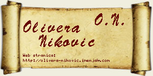 Olivera Niković vizit kartica